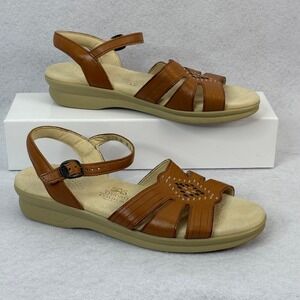 SAS Women's 8 Brown/Tan‎ Leather Huarache Quarter Strap Sandals Tripad USA